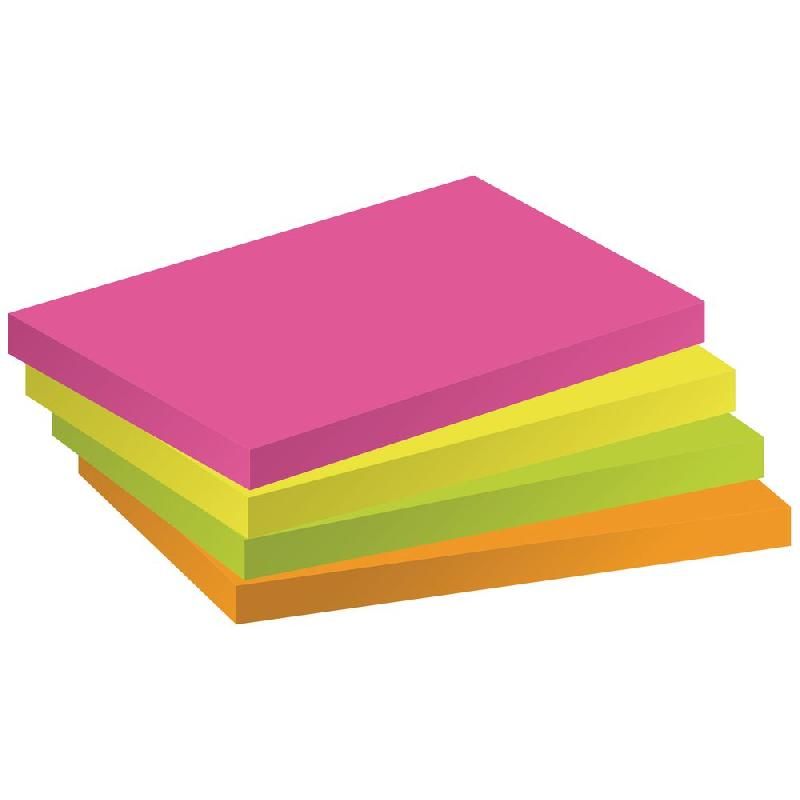 STAPLES NOTES REPOSITIONNABLES 127X76 COLORIS - COULEUR : FLUO ASSORTIS (PRIX À L'UNITÉ)