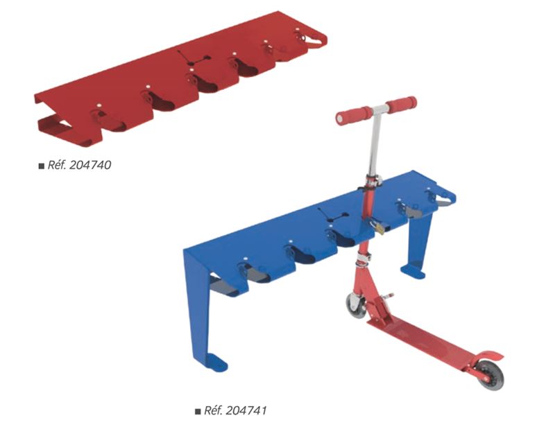 Support trottinette de 6 places, simple et efficace conçu pour accrocher et sécuriser les trottinettes_0