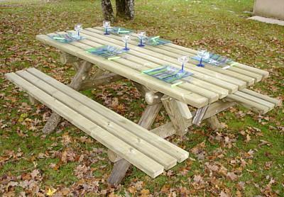 TABLE PIQUE-NIQUE EN BOIS EGLANTINE - 1,5 ET 2 MÈTRES #EMRODIS_0