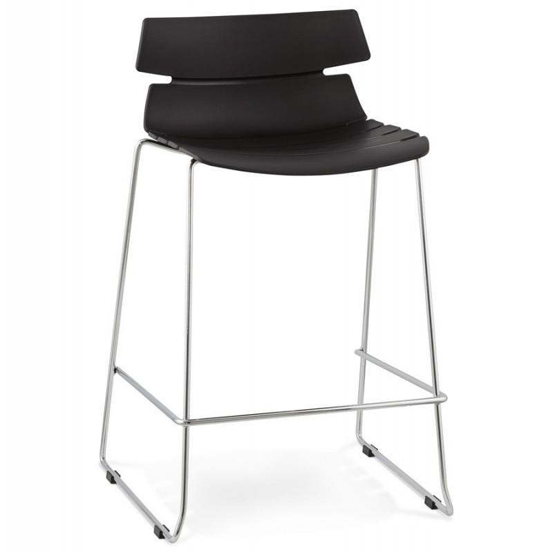 Tabouret de bar Visby noir 85 cm - Paris Prix - Polypropylène, empilable, usage intérieur_0