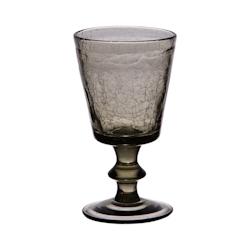 Verre à pied Lussan craquelé 17 cl gris x6 -  Rond Verre Table Passion 8.3x8.3 cm - gris verre 3106233020918_0