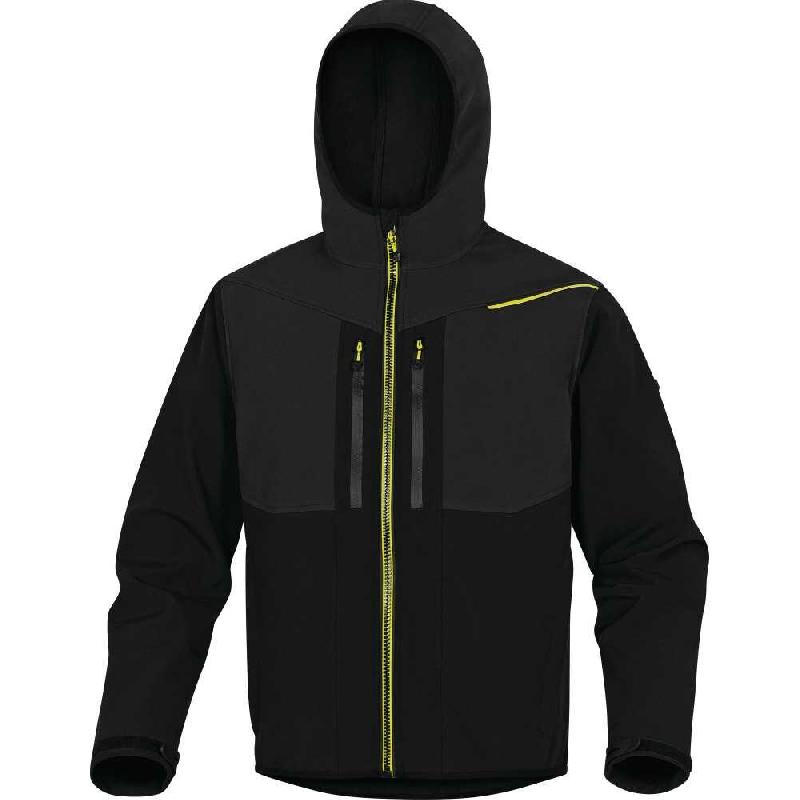 Veste softshell HORTEN2 96 % polyester 4 % élasthanne noir/jaune L Delta Plus - L noir polyester 785921_0