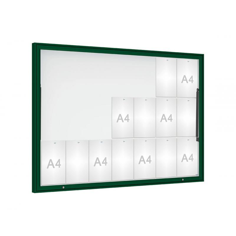 Vitrine extérieure classique avec porte levante - 5 coloris - Cadre aluminium 58 mm et vitrage plexichocs_0