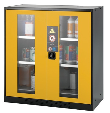 Armoire de sécurité pour produits dangereux portes vitrées - 600 litres_0