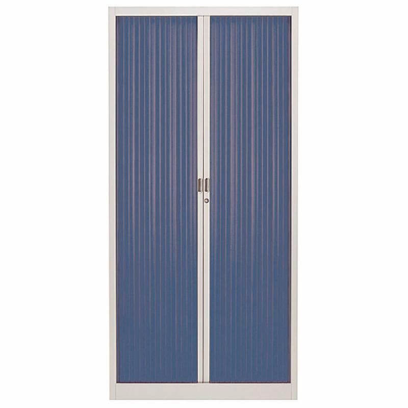 ARMOIRE MÉTAL CLASSTOUT COLOR - A RIDEAUX - L. 90 X H. 180 CM  - CORPS ALUMINIUM  - RIDEAUX BLEU
