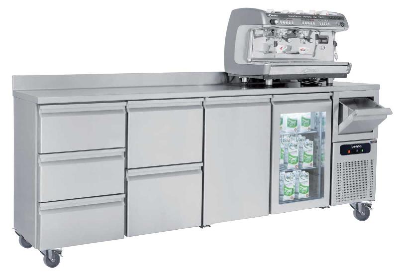 Arrière bar mural réfrigéré tropicalisé positif inox 4 portes 710l - KSN4-K_0