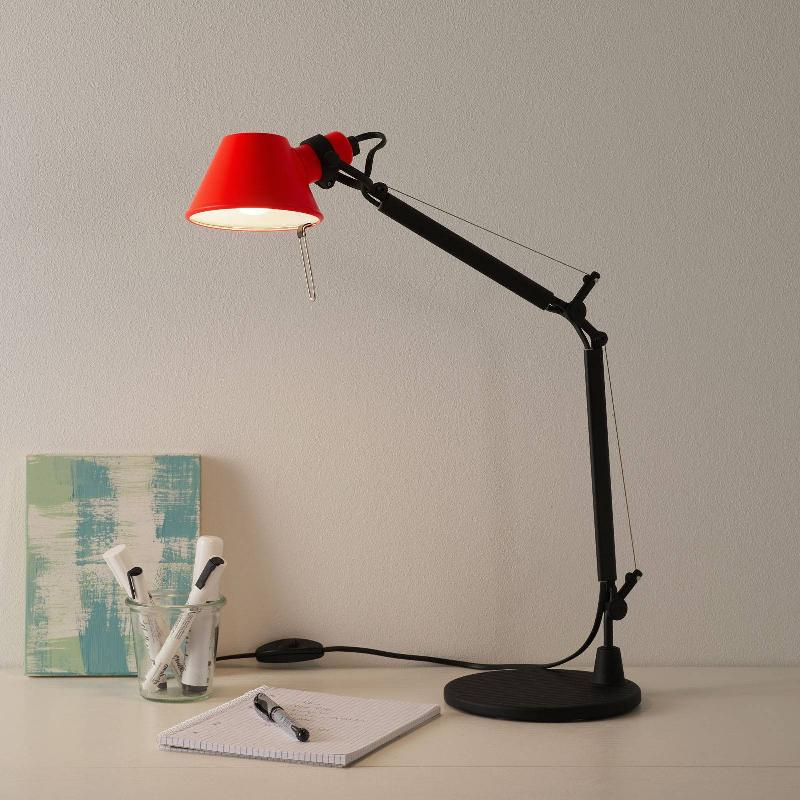 ARTEMIDE TOLOMEO MICRO BICOLOR TABLE BLACK/CORAL