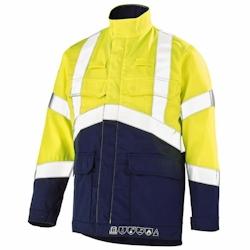 Cepovett - Blouson de travail multirisques en coton majoritaire SILVER TECH 260 Jaune / Bleu Marine Taille L - L jaune 3184373389676_0