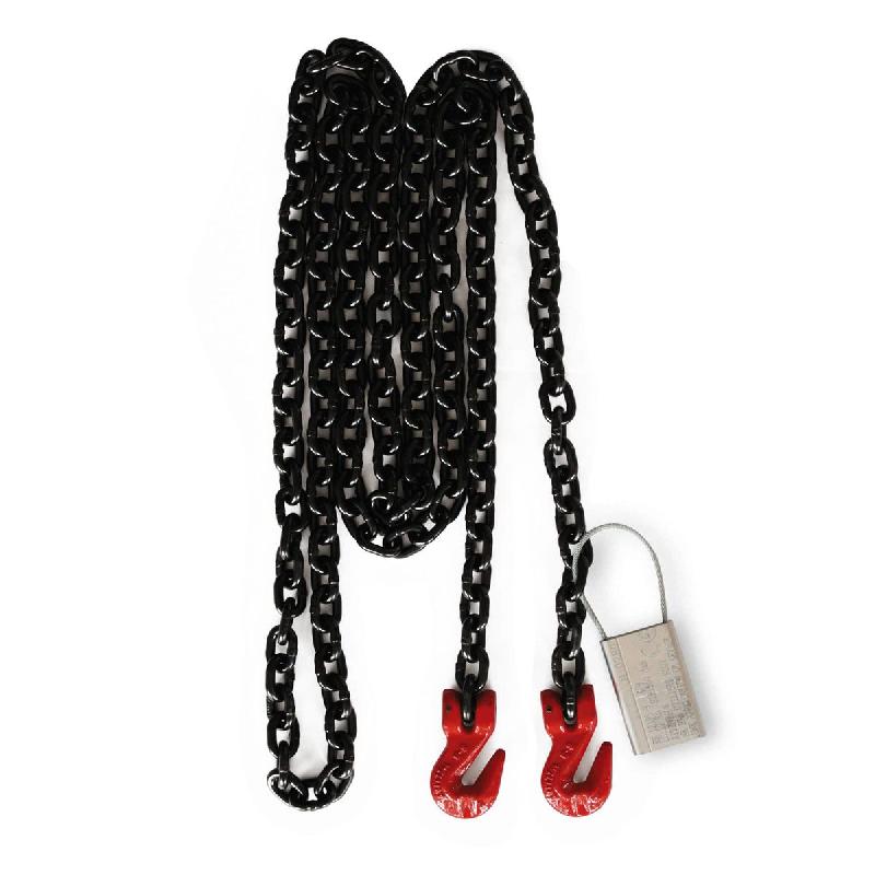Chaîne d'arrimage Ø6mm avec 2 crochets raccourcisseurs longs - Longueur 2,50m - Référence 5261rac_0