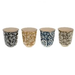 Coffret 4 expresso Capucine -  Décoré Rond Grès Amadeus 7.299x7.299 cm - multicolore Grès 3520071901251_0