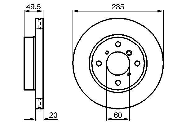 Disque de frein Bosch 0986478450 - ventilé de l'intérieur - boîte de 2 disques - 4 trous_0
