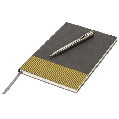Ensemble cadeau carnet et stylo Midas 10726001 - Format A5 avec lignes dorées et stylo finition dorée_0