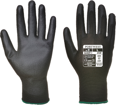 Gant anti-coupures enduit PU noir - A120, 3XL - résistance abrasion et déchirure_0