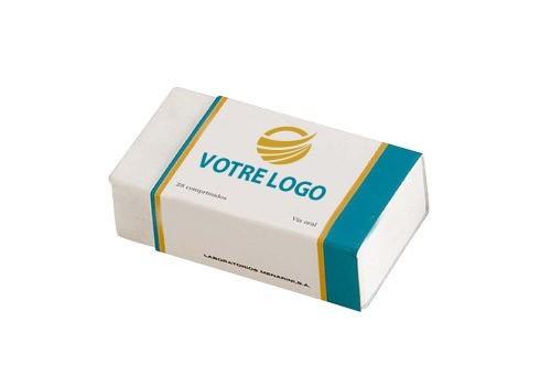Gomme publicitaire rectangle - personnalisable en 4 couleurs sur papier enveloppant_0