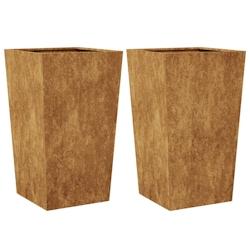 Helloshop26 - Jardinière bac lit surélevé plantes fleurs jardin terrasses lot de 2 45 x 45 x 75 cm acier corten Marron 02_0038981 - 3000217956562_0