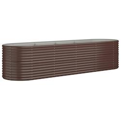 Helloshop26 - Jardinière bac lit surélevé plantes fleurs terrasse jardin de jardin acier enduit de poudre marron 02_0039559 - 3000218566425_0