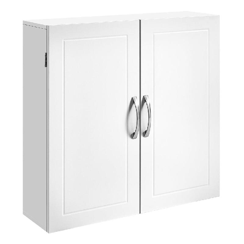 Helloshop26 - Meuble de salle de bain placard mural armoire rangement mur 2 portes avec 2 étagères réglables 60 x 18 x 60 cm style 12_0006494 - 300_0