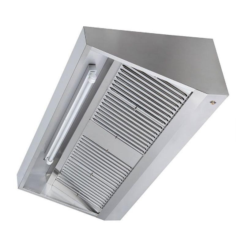 Hotte murale sans moteur 2000x900x450 mm avec éclairage, filtre et robinet de vidange PREMIUM / GOLDINOX - 3701770824588_0