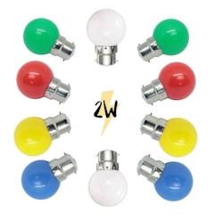 Illupro Lot de 10 ampoules pour guirlande guinguette B22 2W Multicolores - multicolore 3760430850060_0