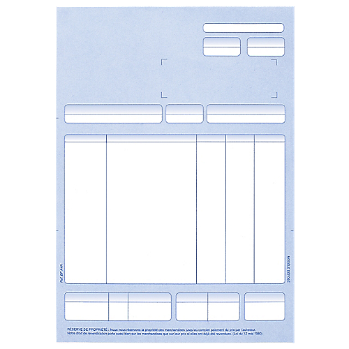 IMPRIMÉS DE FACTURES CIEL FACTURE 5 COLONNES A4 CIEL BFA4N BLANC  BLEU - 400 FEUILLES