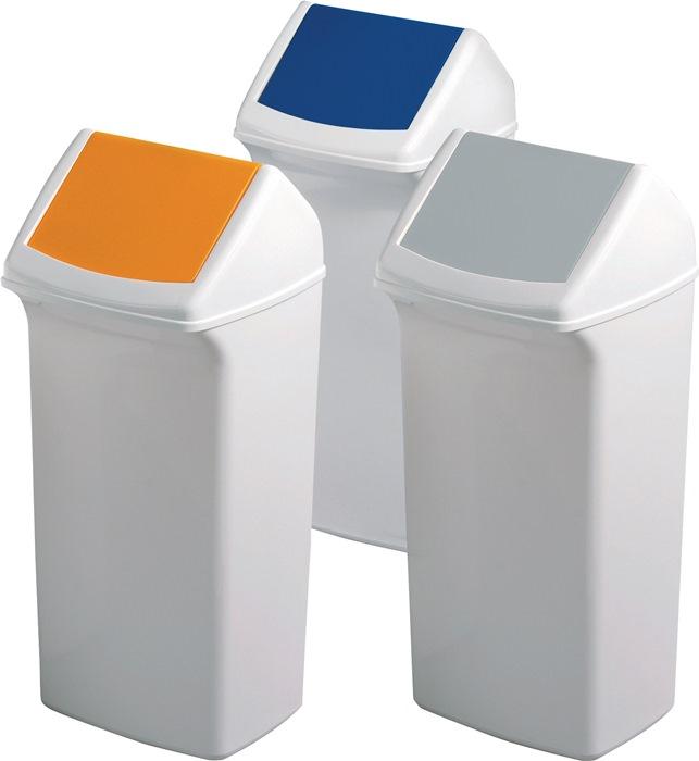 Poubelle de tri 40 l H747xl320xP366 mm blanc jaune avec couvercle DURABLE_0