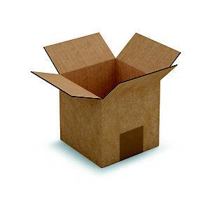 RAJA Caisse américaine carton simple cannelure - L.Int. 12 x l.12 x h.12 cm - Kraft brun - Lot de 25_0
