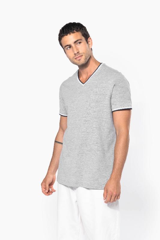 T-shirt maille piquée col V pour homme - Kariban - Réf : K374 - Plusieurs couleurs et tailles disponibles_0