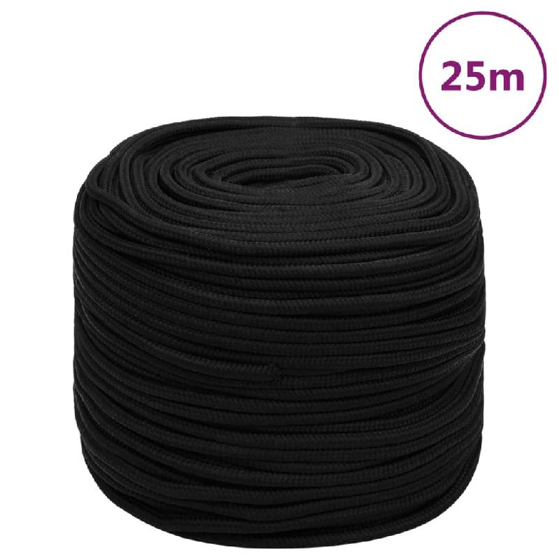 Vidaxl corde de travail noir 10 mm 25 m polyester 152822_0