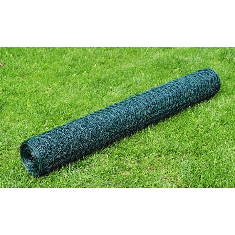 Vidaxl grillage acier galvanisé et revêtement en pvc 25 x 1 m vert 140413_0