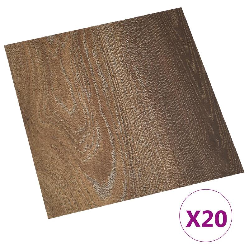 Vidaxl planches de plancher autoadhésives 20 pcs pvc 1,86 m² marron 330125_0
