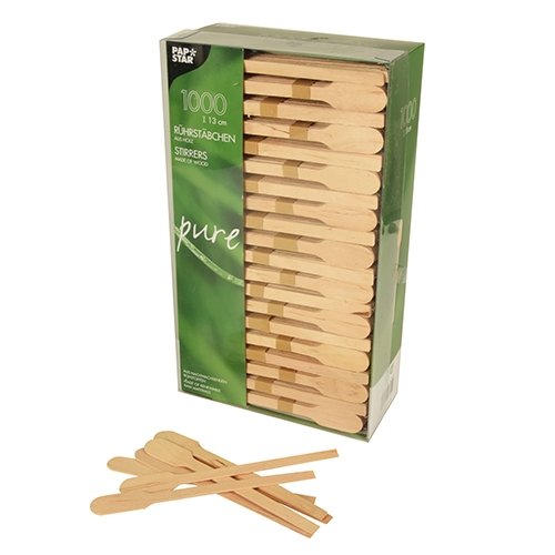 1000 AGITATEURS PAPSTAR, BOIS « PURE » 13 CM