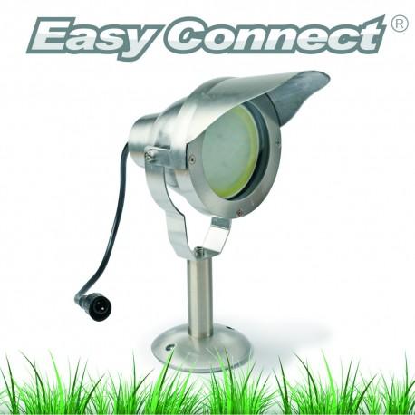65370 - Projecteur LED puissant sur piquet 10W 800lm en aluminium brossé avec casquette amovible_0