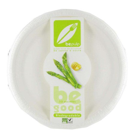 ASSIETTE JETABLE BIODÉGRADABLE 26 CM (VENDU PAR 50)