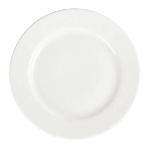 ASSIETTES À LARGE BORD EN PORCELAINE BLANCHE OLYMPIA Ø 310 MM - LOT DE 6