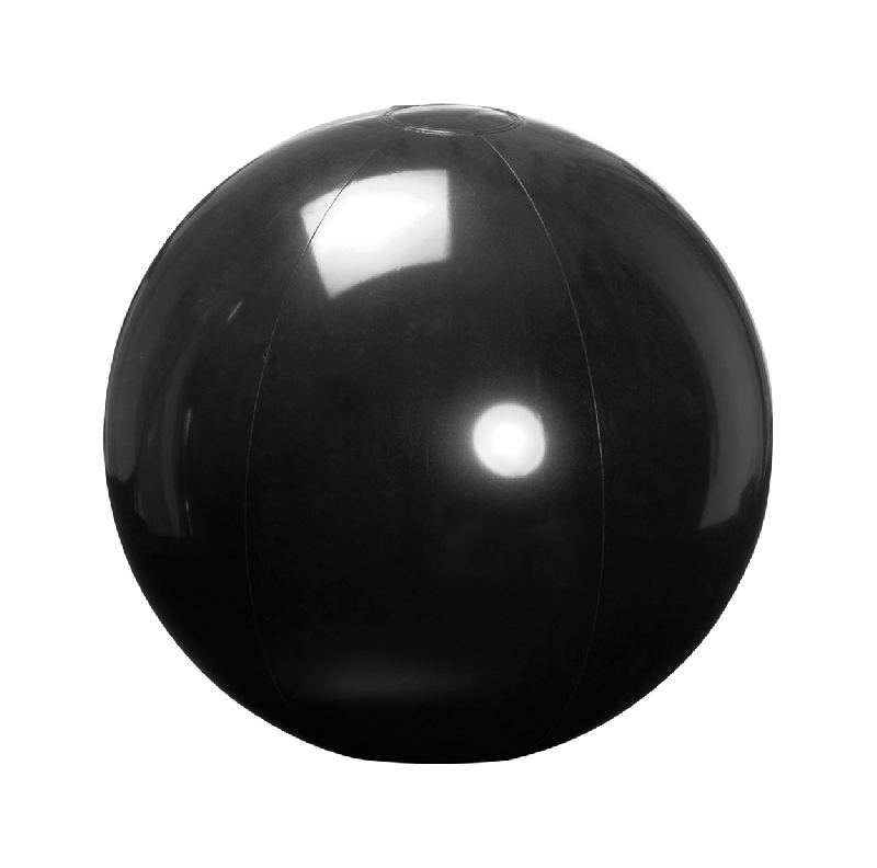 Ballon de plage gonflable en PVC brillant - Ø40 cm - Couleur noire - 470 mm dégonflé_0