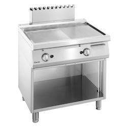 Plancha à Gaz - 1/2 Lisse, 1/2 Rainurée - Armoire Ouverte - Bartscher - 2855051_0