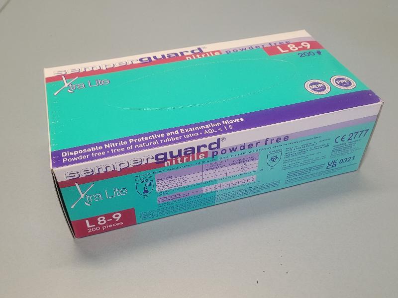 Boite de 200 Gants taille L 8-9 nitrile Semperguard Xtra Lite_0
