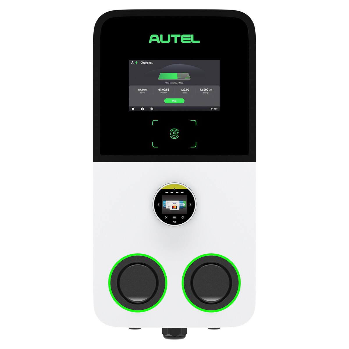Borne de recharge double 22kW AUTEL MaxiCharger AC ULTRA - 4G - écran tactile - rapide et sécurisée_0