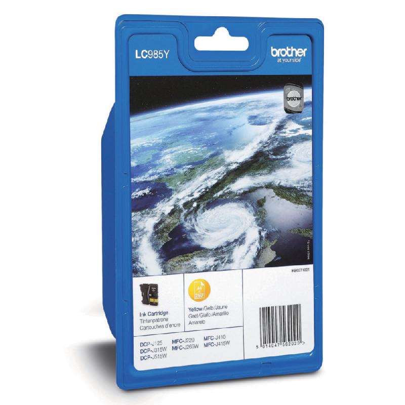 CARTOUCHE BROTHER LC985Y JAUNE POUR IMPRIMANTES JET D'ENCRE