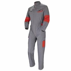 Cepovett - Combinaison de travail 1 Zip taille élastiquée Facity Gris / Rouge Taille S - S gris 3184378511843_0