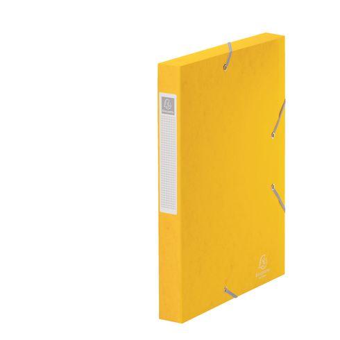 CHEMISE BOX CARTE CARTOBOX EXACOMPTA 24 X 32 CM DOS 4 CM JAUNE