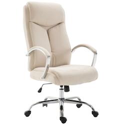CLP Fauteuil de bureau XL Vaud tissu Crème - beige textile 192390904_0