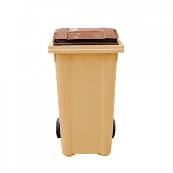 Conteneur poubelle 240 litres Marron - 2 roues 200 mm - Garantie 6 ans - Marque Rolléco_0