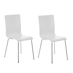 Décoshop26 - Lot de 2 chaises de cuisine en bois blanc et métal CDS10062 - blanc 3000276771601_0