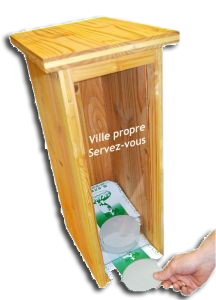 Distributeur de ramassage de déjections canines - bois - Réf. DISTRIMAX - usage extérieur_0