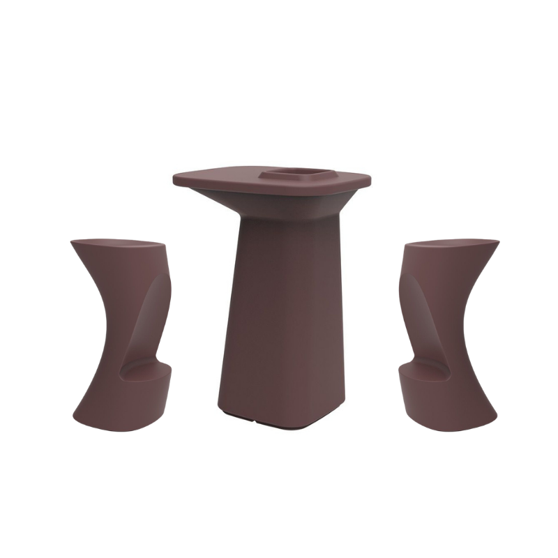 Ensemble NOMA table + 2 tabourets - grenat_0