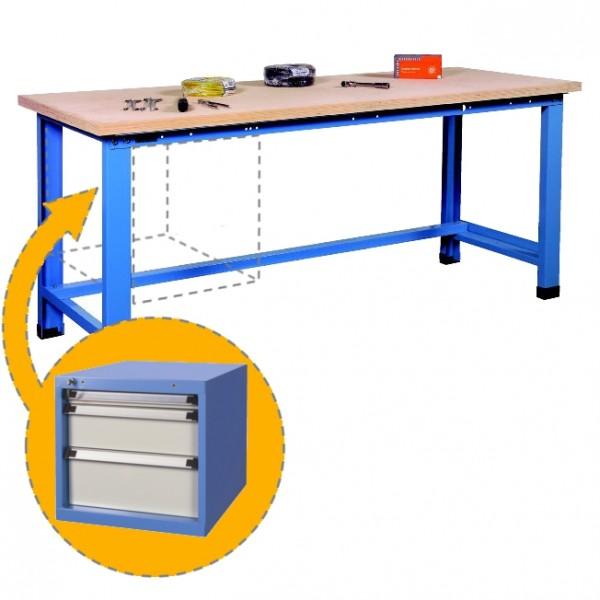 Établi d'atelier Rolléco - bloc 3 tiroirs 50-150-200 mm - organisation optimale pour vos outils_0