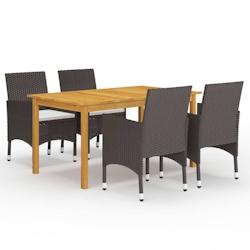 Helloshop26 - Ensemble de salle à manger de jardin meuble extérieur 5 pièces marron 02_0013814 - 3000753147769_0