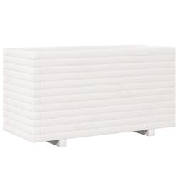 Helloshop26 - Jardinière bac lit surélevé plantes fleurs terrasse jardin 90 x 40 x 49,5 cm bois de pin massif blanc 02_0037987 - 3000217647576_0