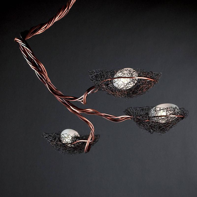 ICONE NIDO - SUSPENSION À 3 LAMPES, CUIVRE